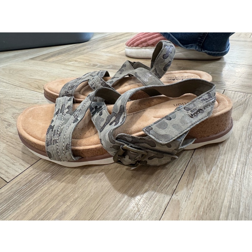 Clarks Collection Camo Metallic Ultimate Comfort Sandals 9.5 261691584 - Picture 3 of 8